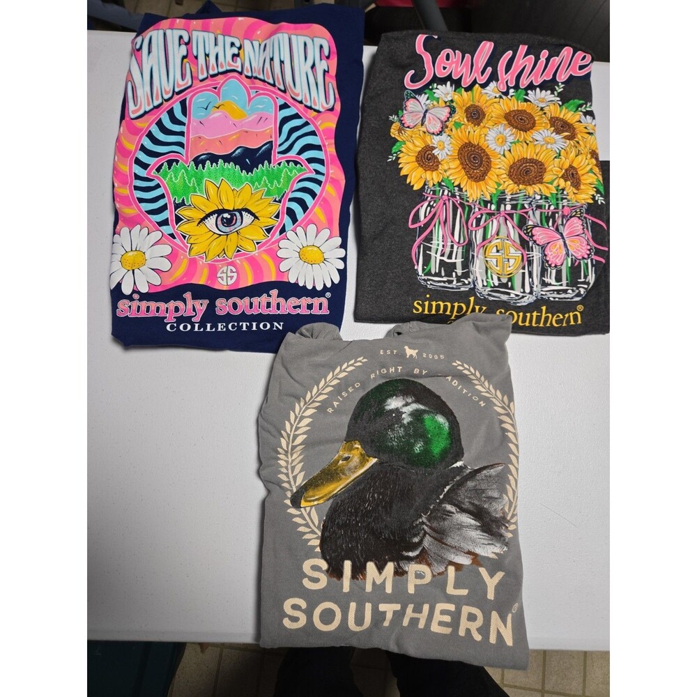 Lot of 3 Womens Simply Southern Long Sleeve T-Shirts XL Excellent Condition